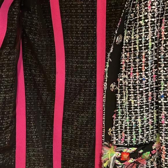 VINTAGE Marc Jacobs Embellished Tweed Military Jacket in size 6 - Picture 5 of 11